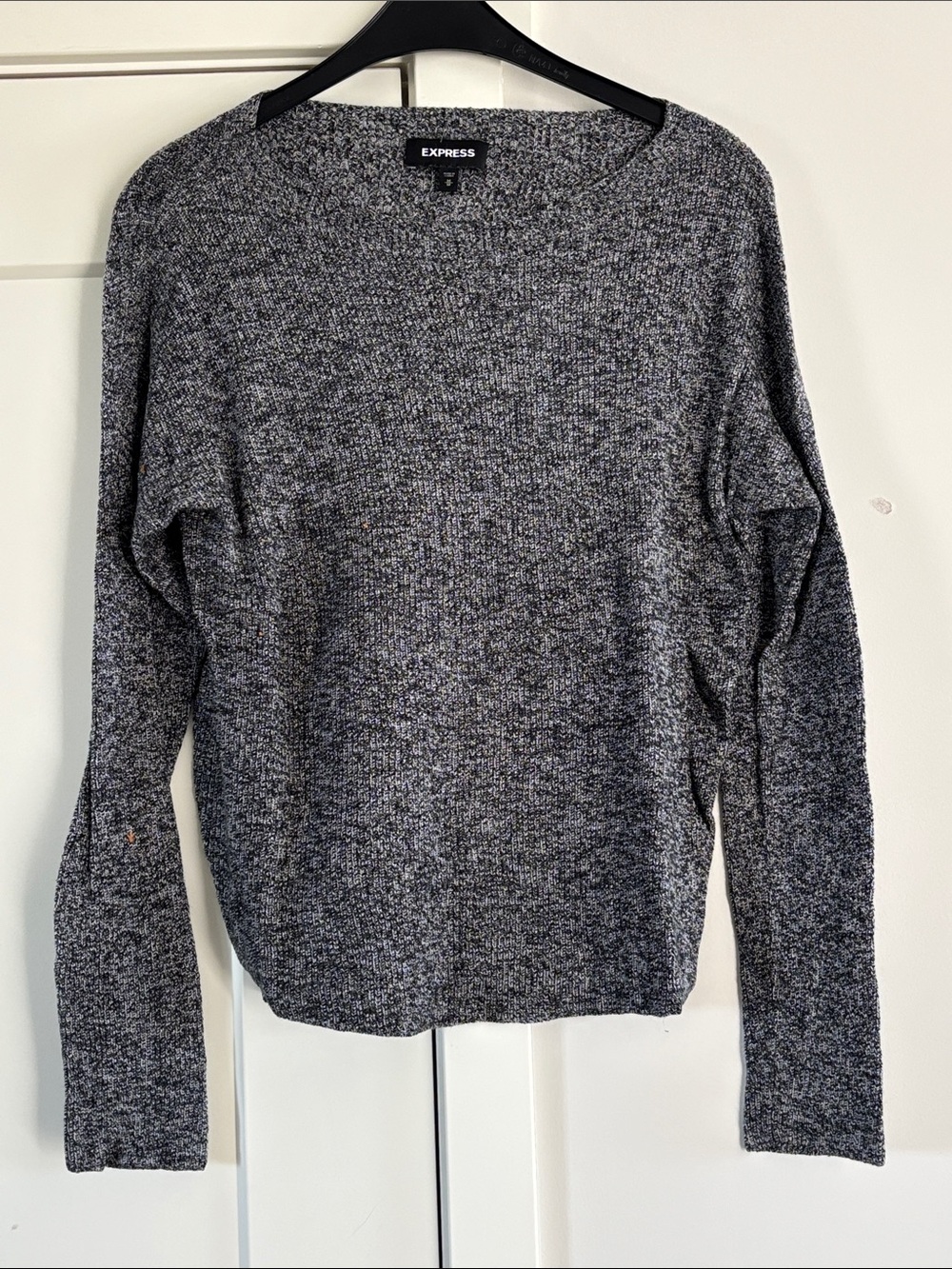 Express Men’s Gray Marled Crewneck Pullover